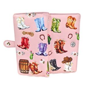 Stylish Western Print Pink Wallet